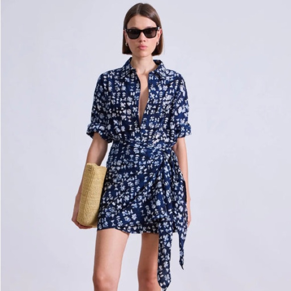 Apiece Apart Alessandra Mini in Batick Geo Indigo NWT